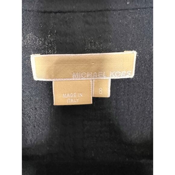 Michael Kors Black Virgin Wool Frayed Trim Chic Blazer Size 8 - Picture 2 of 6